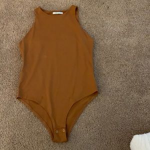 Halter neck bodysuit in brown - size large, never been worn